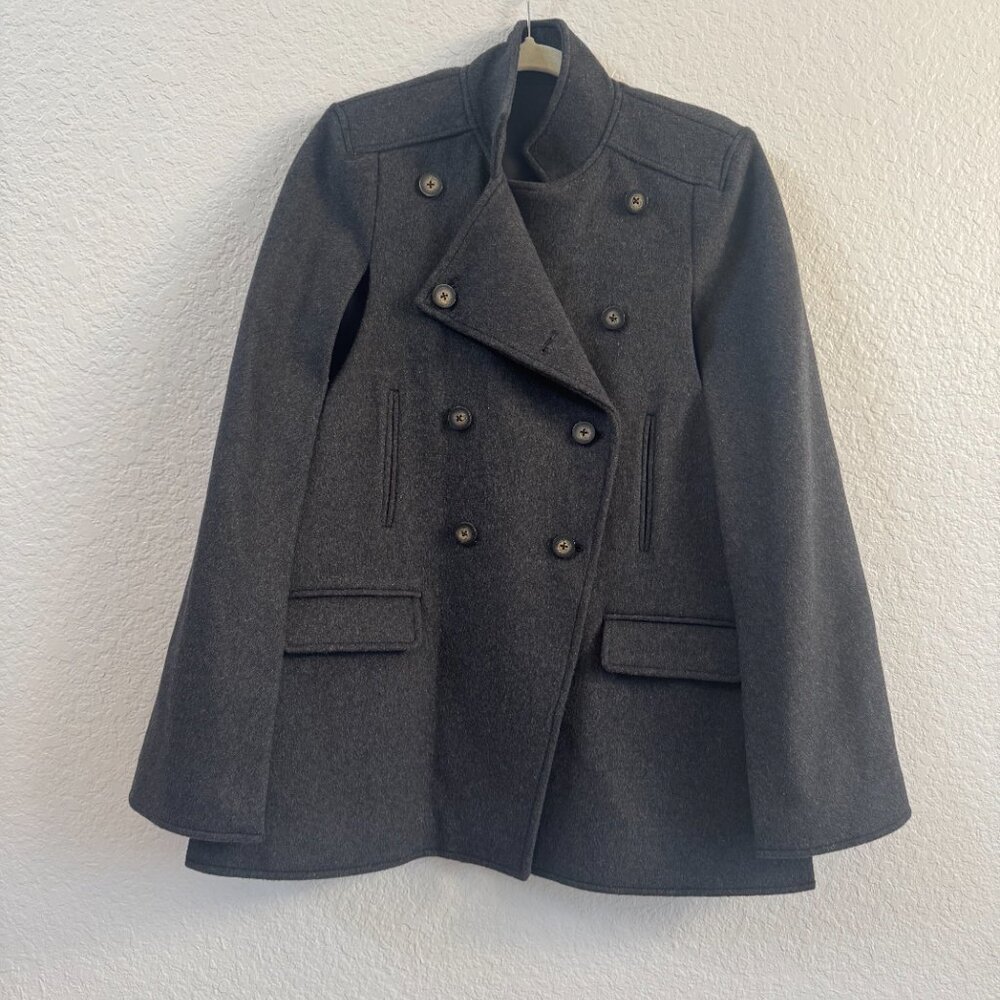 RACHEL Rachel Roy Double Breasted Cape Coat – Dark Charcoal Gray | Size M